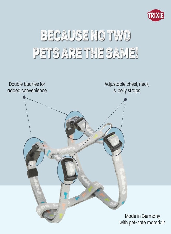 Trixie Junior Puppy Harness with Leash, S-M: 23-34 cm/8 Mm, 2.00 M, Light Grey - Image 3